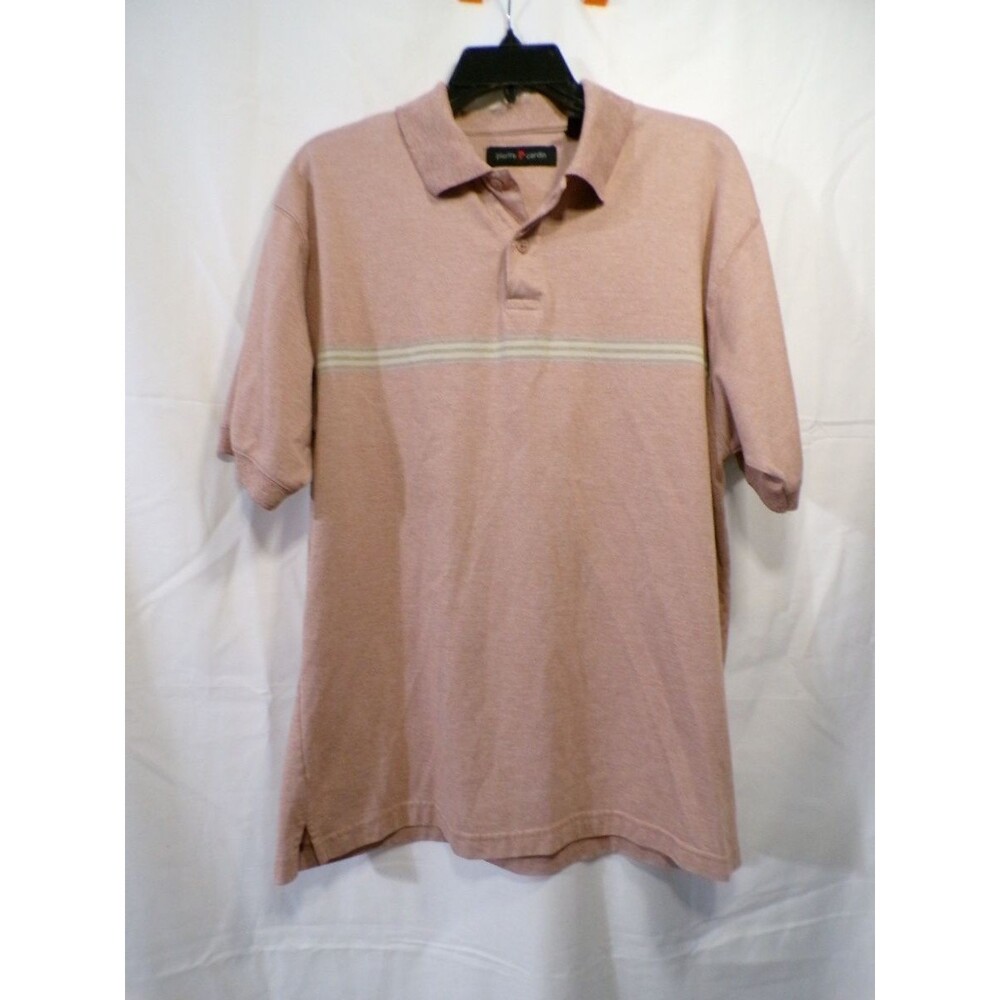 Pierre Cardin Men's Pink Heather Polo Shirt Large Vintage Short Sleeve